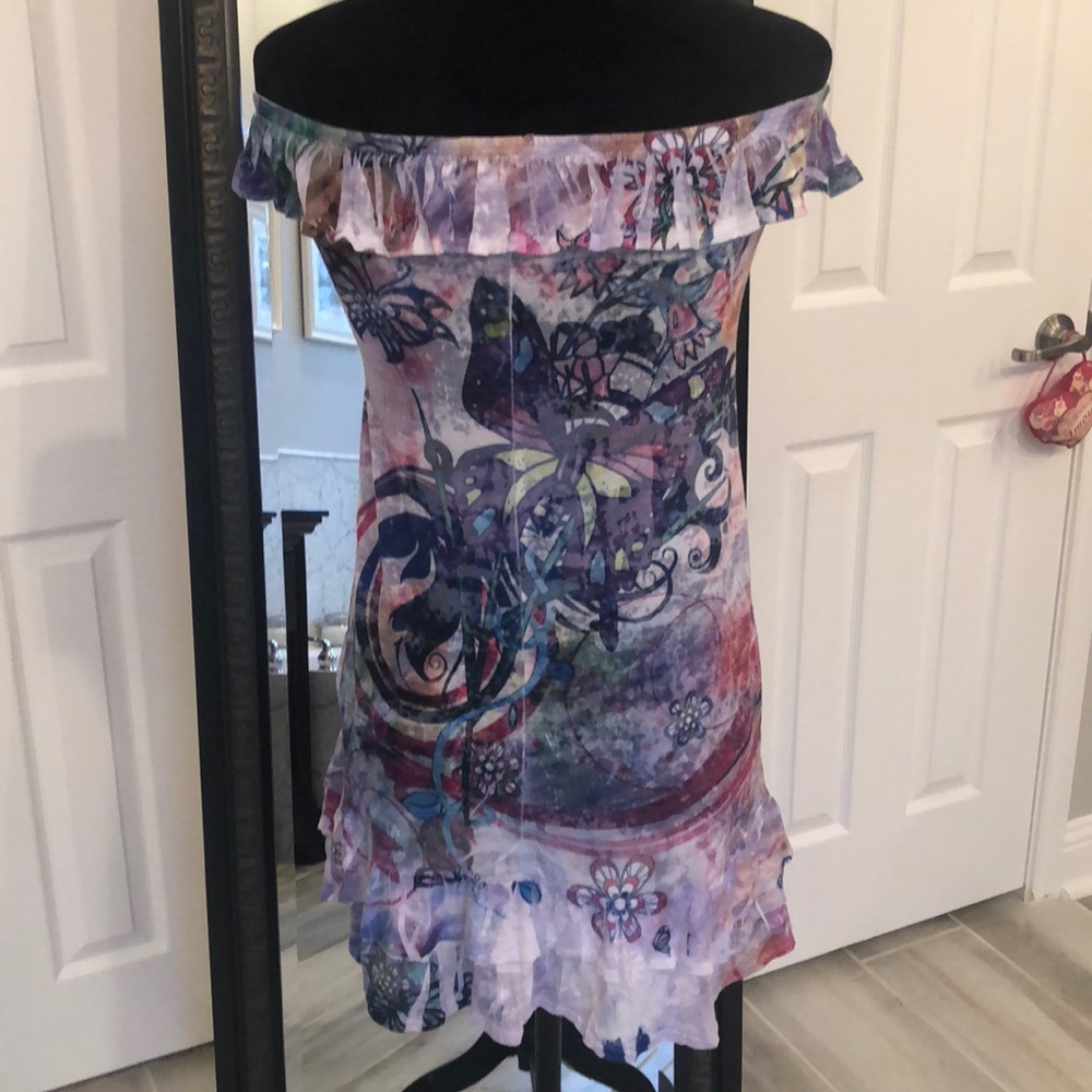 SOLD—Multi Color Butterfly mini dress